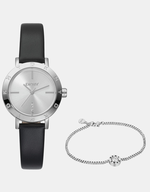 DKNY - Essentials Silver 28mm Silver Dial Womens Watch + Silver Bracelet