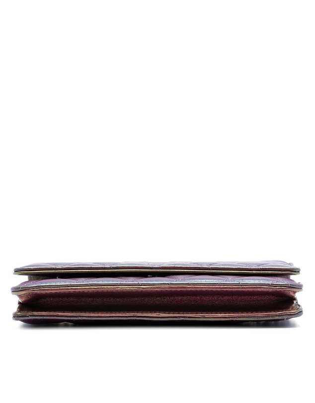 Pre-Loved by Azura Reborn - Pre-Loved CC Quilted Iridescent Lambskin Wallet on Chain