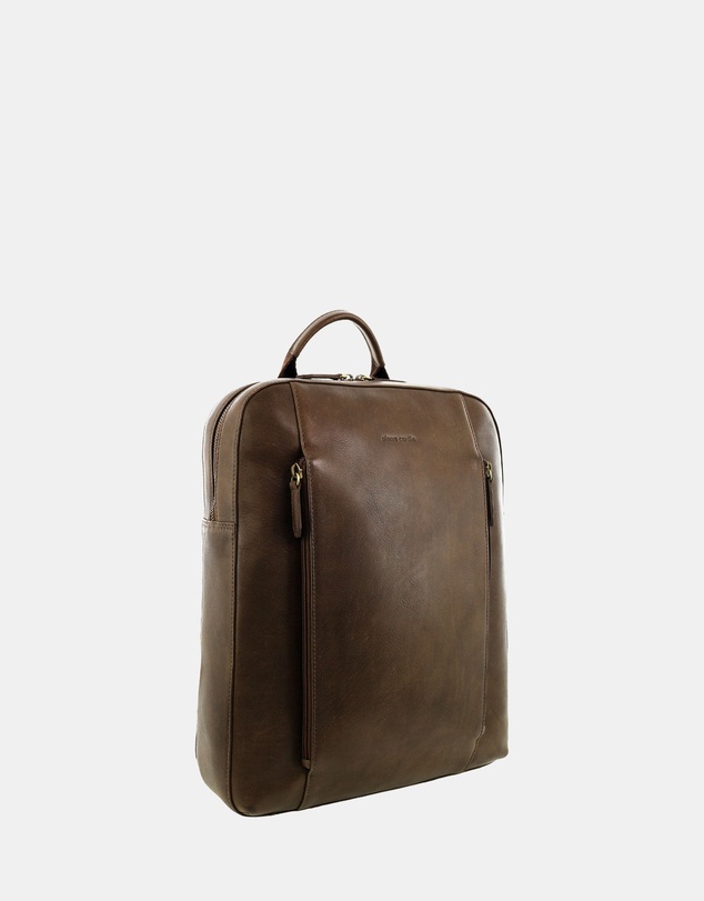 Pierre Cardin - Pierre Cardin Men's Leather Functional Business/Laptop Backpack