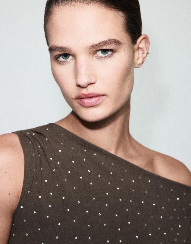 M.N.G - Asymmetrical Top With Rhinestones