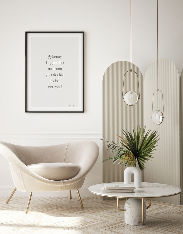 Olive et Oriel - Beauty Begins - Coco Chanel Art Print