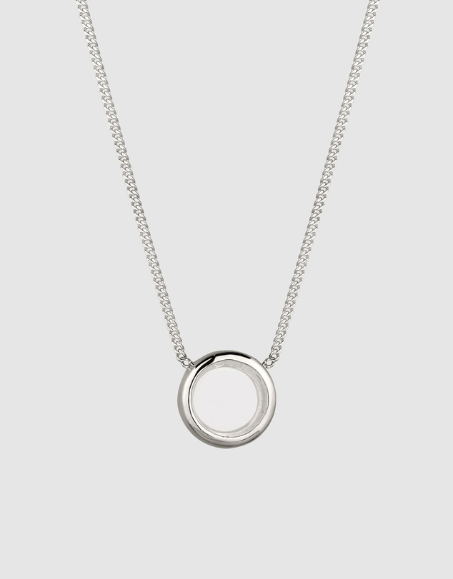 Elli Jewelry - Rock Crystal Bezel Necklace in 925 Silver