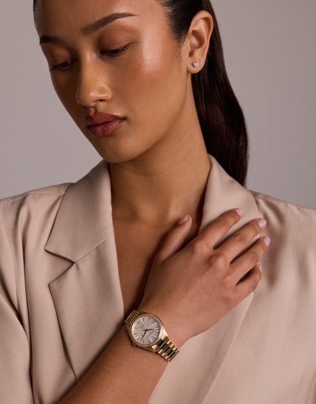 Michael Hill - Women's 0.60 Carat TW Diamond Bezel Watch in Gold Tone Stainless Steel