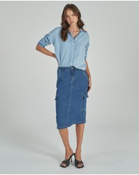 DRICOPER DENIM - Cargo Midi Skirt