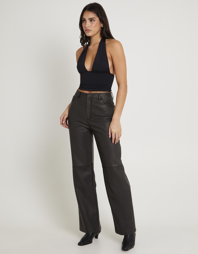 Alice In The Eve - Esme Leather Look Straight Pants