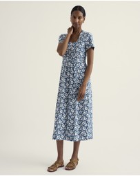 Seasalt - Seasalt Cornwall Blue Seed Packet Short Sleeve Midi Dress