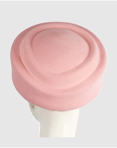 Max Alexander - Felt Pink Pillbox Hat