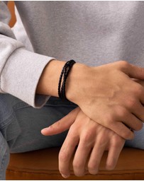 Nialaya Jewellery - Men's Wrap-Around Leather Bracelet
