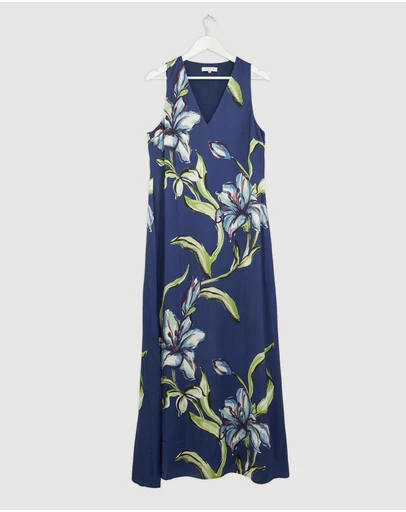 Revibe - Repaired AERE Allona V-Neck Maxi Dress - AU 14