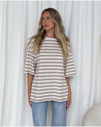 Taupe & White