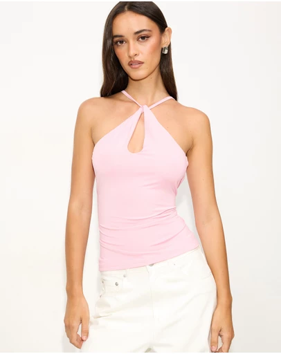 Dazie - Leni Cut Out Halter Top