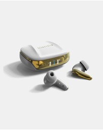 Friendie - AIR Focus ANC Pearl White and Gold Noise Cancelling Earbuds (True Wireless In Ear Headphones)