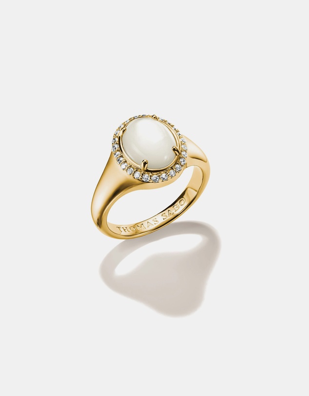 THOMAS SABO - THOMAS SABO Halo ring with mother-of-pearl and zirconia