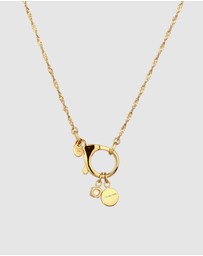Elli Jewelry - Necklace Women Sun Zirconia White 925 Sterling Silver Gold Plated