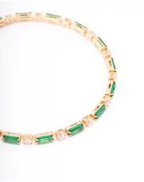 Lovisa - Gold Plated Baguette Stone Toggle Tennis Bracelet
