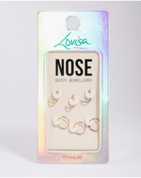Lovisa - Titanium Nose Stud 6-Pack