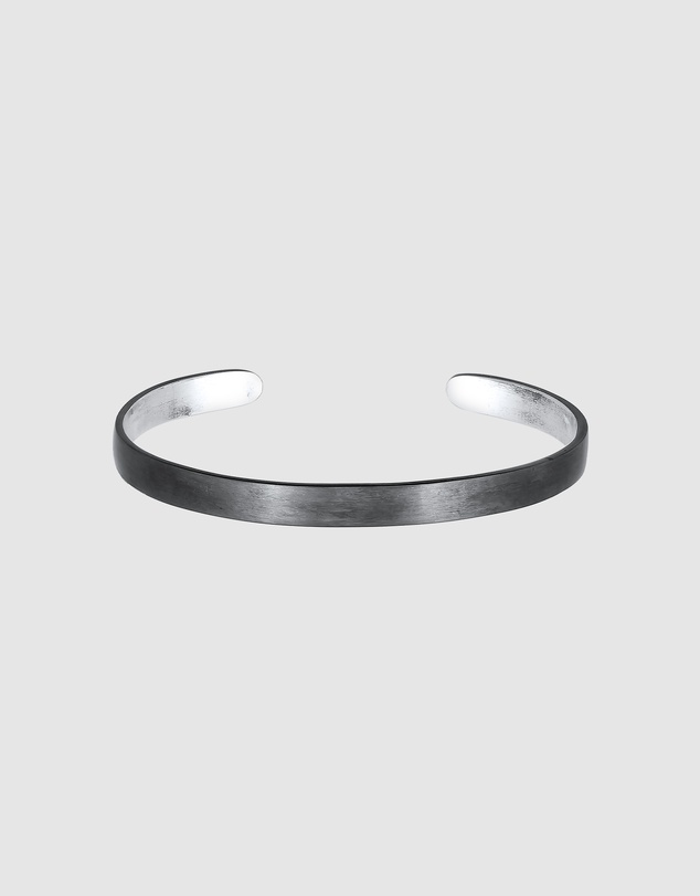 Kuzzoi - ICONIC EXCLUSIVE - Polished Cuff Bracelet in Oxidised 925 Sterling Silver