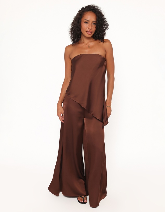 Petal & Pup - Charmer Wide Leg Pant - Dark Brown