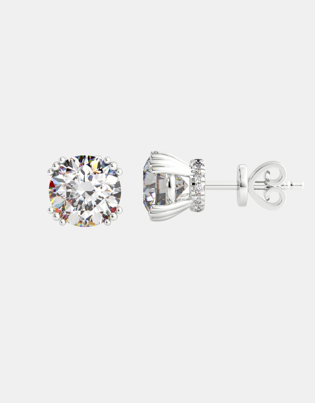 Georgini - Georgini Elegant Essentials 6.5mm Round Hidden Halo Stud Silver