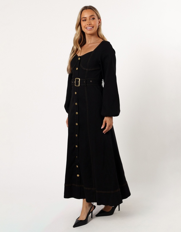 Petal & Pup - Mateo Long Sleeve Denim Dress - Black