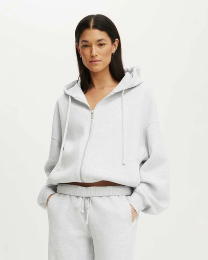 Cotton On Body Active - Plush Oversized Cocoon Zip Through
