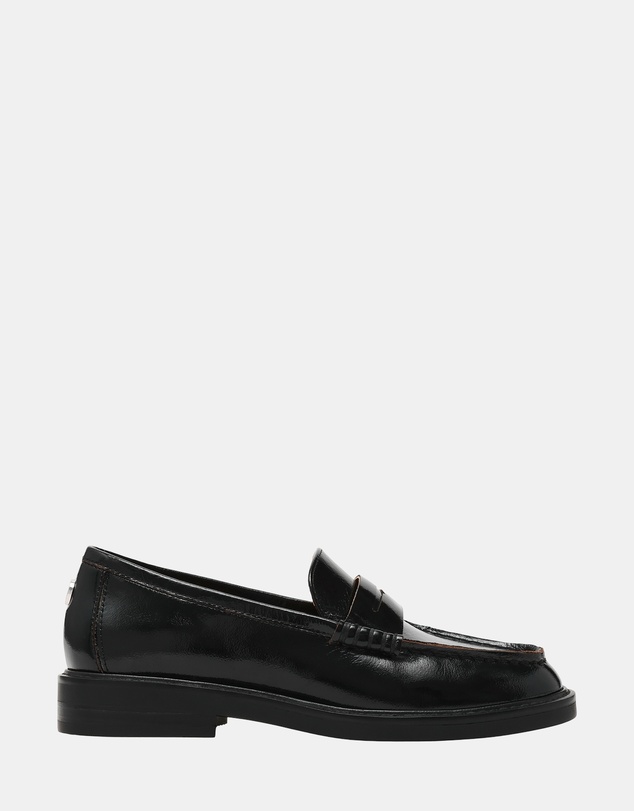 Steve Madden - Adison Black Leather Loafers