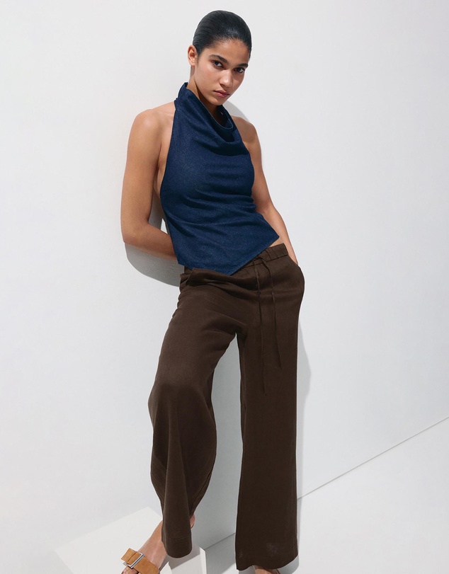 M.N.G - Linen Wide-Leg Trousers