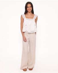 Petal & Pup - Aideen Eyelet Top - White Shell