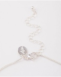 Lovisa - Silver Plated Cubic Zirconia Dainty Cup Chain Floral Necklace