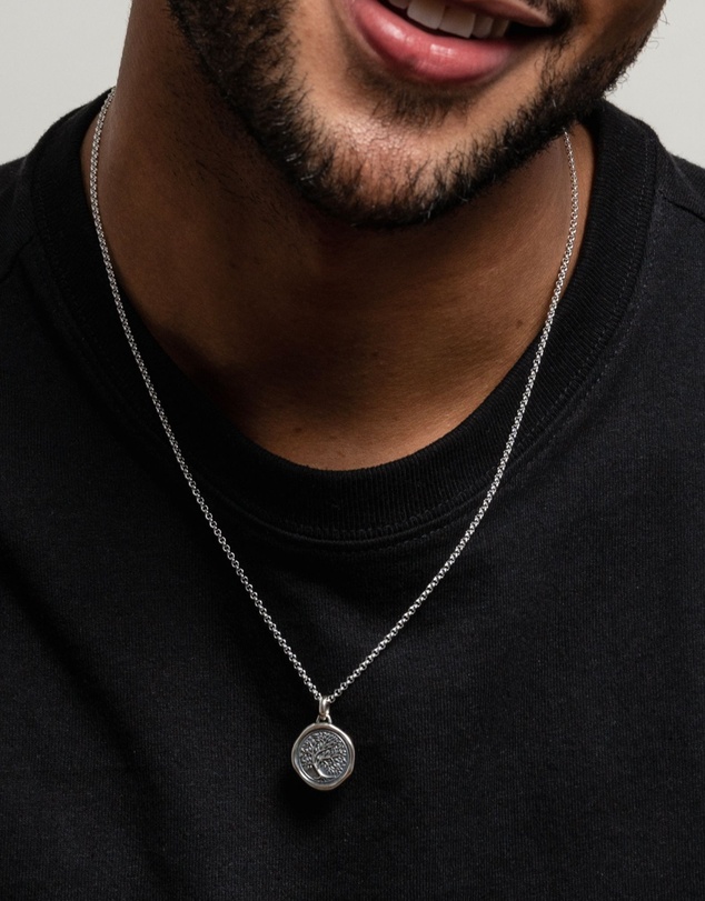 Dower & Hall - Men's Tree of Life Talisman Necklace In Sterling Silver