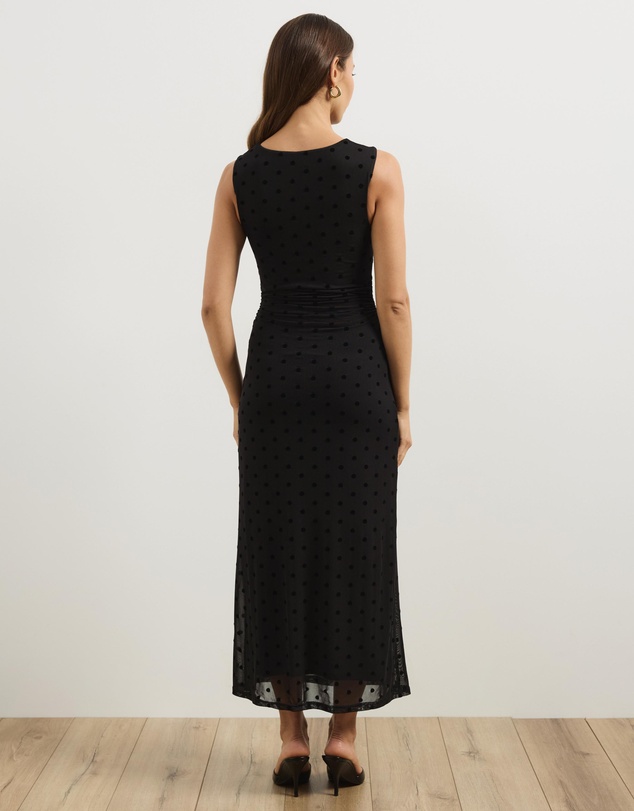 Atmos&Here - Sana Polkadot Mesh Midi Dress