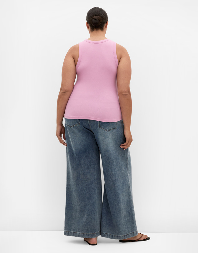 City Chic - Plus size Talia Rib Tank - bright lilac