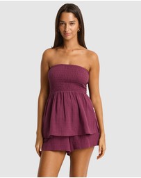 Sea Level Australia - Sunset Shirred Bandeau Top