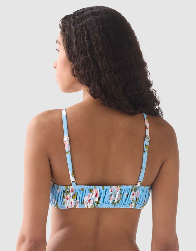 Kate Spade - Spring Daisies Underwired Shirred Bandeau Bikini Top