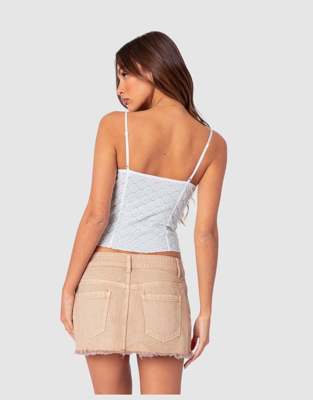 EDIKTED - Textured Lacey Tank Top
