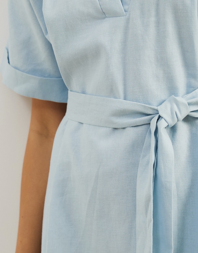 Atmos&Here - Britt Linen Blend Belted Mini Dress