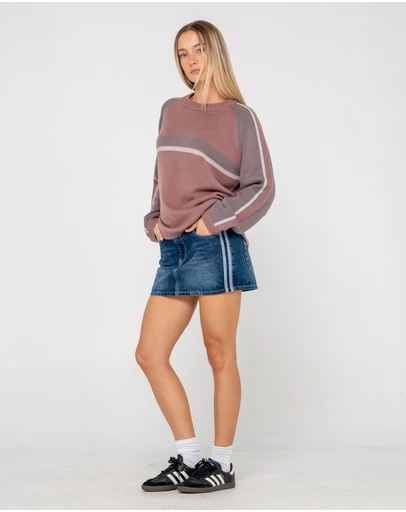 Rusty - White Lines Two Crew Neck Knit