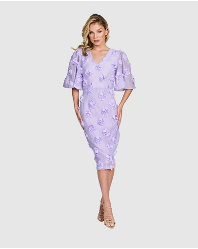 Romance by Honey and Beau - Khloe Bell Sleeve Dress