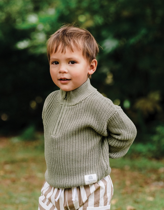 Kynd Baby - Knit Rib Jumper in Olive