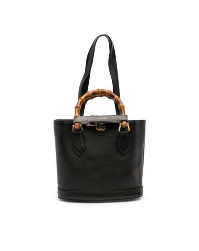 Pre-Loved by Azura Reborn - Pre-Loved Small Calfskin Bamboo Diana Convertible Bucket Bag