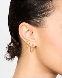 Lovisa - Gold Plated Surgical Steel Clasp Hoop Earrings 2-Pack