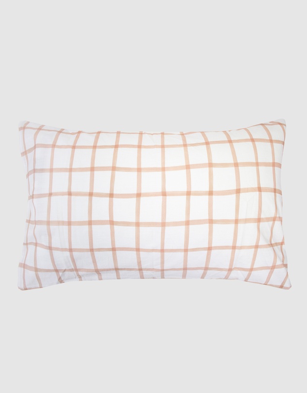 Bambury - Dion Watercolour Check Printed Cotton Quilt Cover Set - Reversible