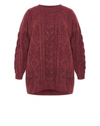 City Chic - Plus size Jojo Jumper - wine