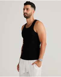 Vacay Swimwear - Rib Singlet Black