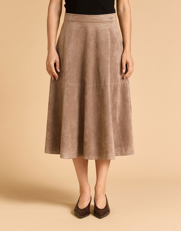MVN - Faux Suede Midi Skirt