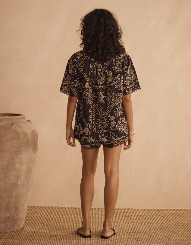 AUR OCEA - Embroidered Drawstring Shorts