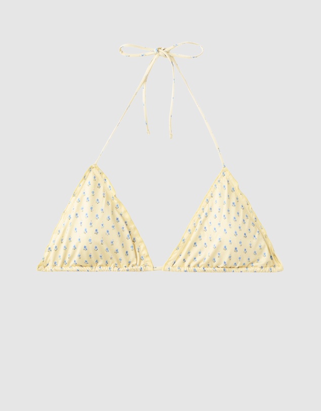 M.N.G - Floral Print Triangle Bikini Top