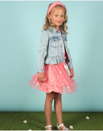 Le Chic - TAYLORA Daisy Embroidered Tutu Skirt - Kids-Teens
