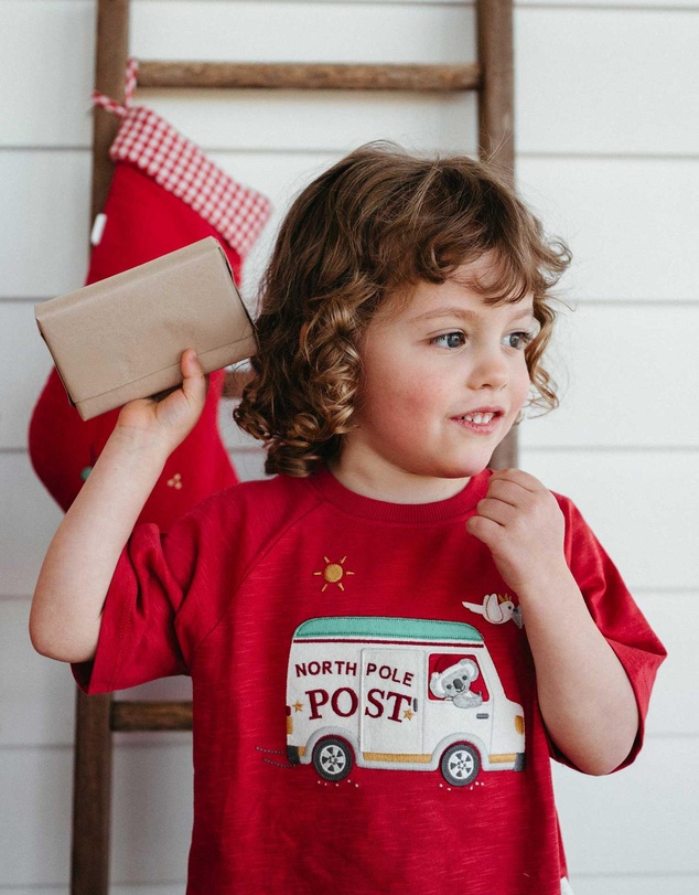 Purebaby - Christmas Postal Van Tee -Kids-Babies
