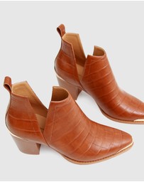 Belle & Bloom - Austin Croc Embossed Ankle Boot
